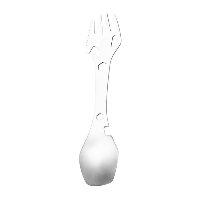 Chenmei Popular Home Essentials Kitchen Utensils: Camping Spork Multi Function Fork Spoon 5 In 1 Stainless Spork Fork & Can Opener Combo Camping Utensil for Picnic Travel Hiking