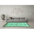 thumbnail image 3 of Ahgly Company Indoor Rectangle Abstract Turquoise Blue Modern Area Rugs, 7' x 10', 3 of 4