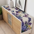 thumbnail image 4 of Spring Floral Table Runner - 108 Inch Long, Kitchen Dining Table Runner Dresser Scarves, Purple Tulips Hydrangeas Butterflies Beige Farmhouse Decor for Coffee Tables Wedding Party Banquet, 4 of 8