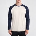thumbnail image 2 of Rvwovn Men's Raglan Long Sleeve Tee, Crew Neck Casual Baseball Workout T-Shirt, Classic Color Block, 2 of 6