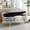 Grey + Linen, variant on Oval Storage Ottoman Bench with Rubber Wood Legs,Beige