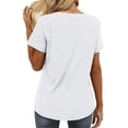 thumbnail image 5 of CUSTG Women's Shirred V-Neck T-Shirts Short-Sleeve Casual Summer Tops Soft Fashion Solid Color Tee, 5 of 8