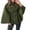 Army Green, variant on Women's Elegant Woolen Cape Coat - Solid Color Waist Tie Hooded Outerwear, Stylish Warm Winter Jacket, Fuchsia Size XL