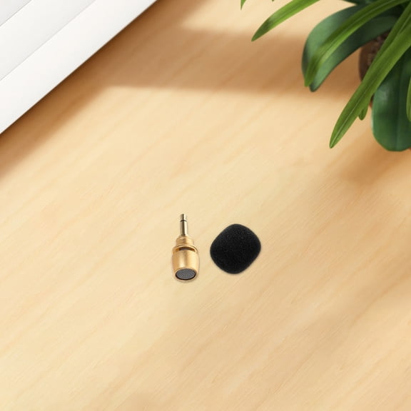 COMPUKAS 1Set Tiny Phone Microphone in Golden for Portable Use by Vloggers and Singers in Karaoke Sessions
