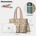 thumbnail image 5 of Teacher Tote Bag,Brown Dog Paw Footprint Bone Teacher Utility Tote Bag,Large Work Tote Bags for Women with Multiple Pockets,Top Zipper Closure,13.8x10.6x6.7 Inch, 5 of 5