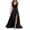 Black, variant on Tqcoqu Women's V Neck Sleeveless Maxi Dress,High Side Slit Flowy Formal Evening Party Gown,Black Women's S-XXL
