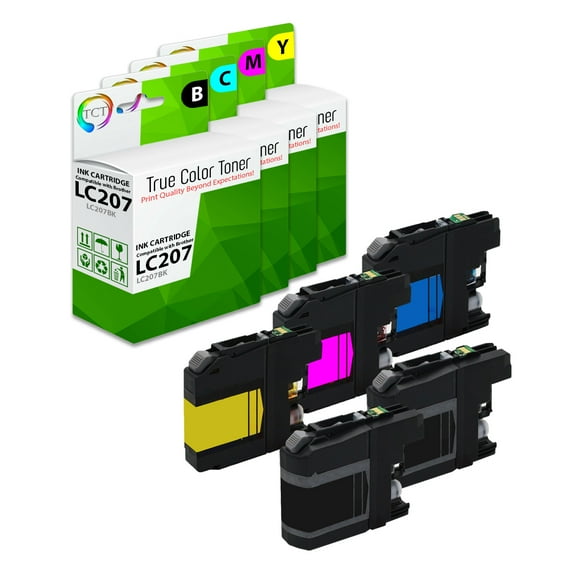 TCT LC207 LC205 Ink Cartridge 5 Pack - Premium Compatible Replacement for LC207 LC205 LC207BK LC205C LC205M LC205Y