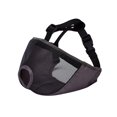 thumbnail image 1 of Bozal corto para perros - Bozal ajustable de malla transpirable para bulldog para mordiscos y ladridos, máscara para perros, gris (ojos) M (11-17 pulgadas), 1 of 5