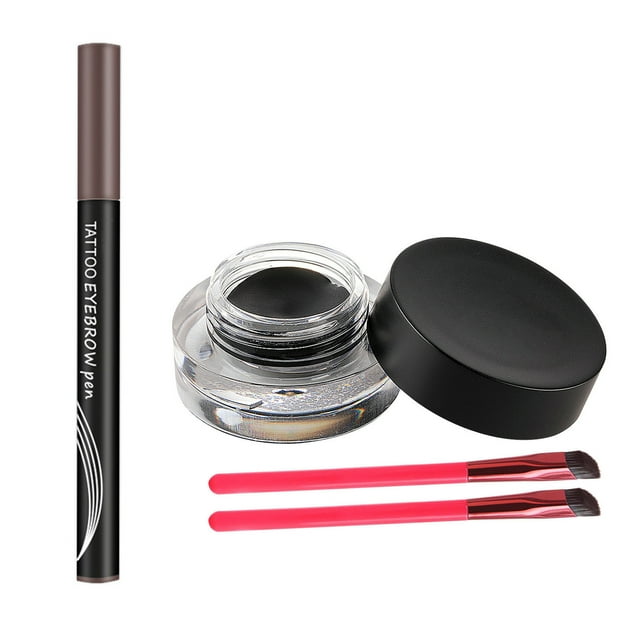Fiudx Kit para Cejas, Juego de Pinceles Laminados 4D, Lápiz de Cejas con Mango Ergonómico, Pincel de Fibra Ultrasuave, Aplicación de Maquillaje, Ideal para Amantes de La Belleza, Solución Completa de