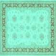 thumbnail image 1 of Ahgly Company Machine Washable Indoor Square Persian Turquoise Blue Traditional Area Rugs, 6' Square, 1 of 4