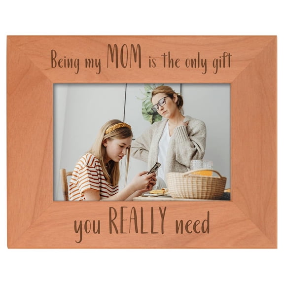 ThisWear Mom Gifts For Women Being My Mom Is The Only Gift You Really Need Wood Laser Engraved Landscape 4x6 Picture Frame