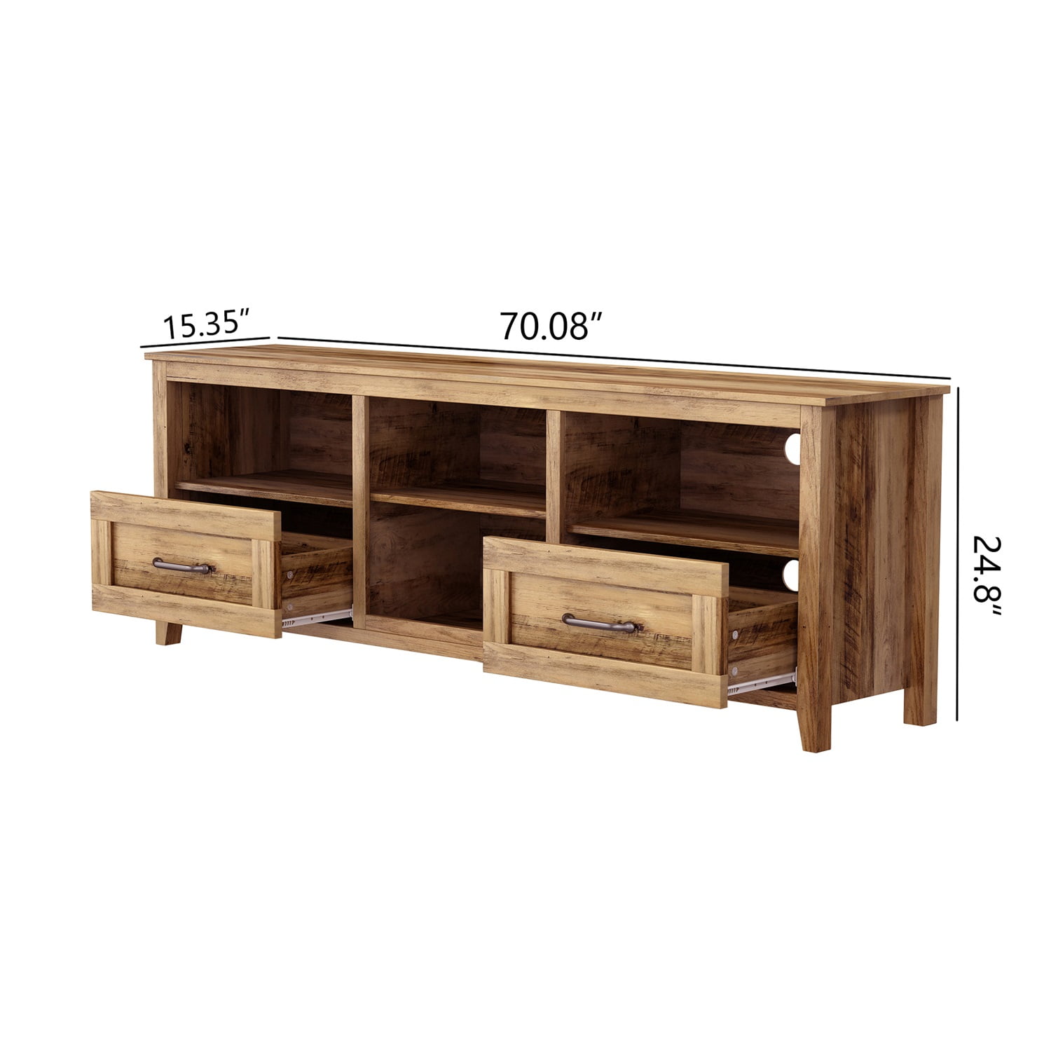 Kadyn 70.08 Inch Length TV Stand, Particle Board TV Console with 2 Drawers and 4 High-Capacity Storage Compartment, Light Brown TV Stand for TVs up to 60" Kadyn 70.08 Inch Length TV Stand, Particle Board TV Console with 2 Drawers and 4 High-Capacity Storage Compartment, Light Brown TV Stand for TVs up to 60"