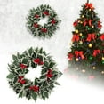 thumbnail image 2 of TIELUTT Couronne de Houx avec Baies Rouges et Feuilles Panachées une Couronne de Noël Traditionnelle pour Porte d'Entrée Extérieure Couronne Lumineuse Couronne d'Anniversaire pour Porte d'Entrée Couronnes pour Fenêtres Couronne Séchée Toutes Saisons, 2 of 5