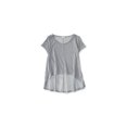 thumbnail image 1 of Aeropostale Sheer Tux Hem Camiseta básica para mujer, gris, extragrande, 1 of 2