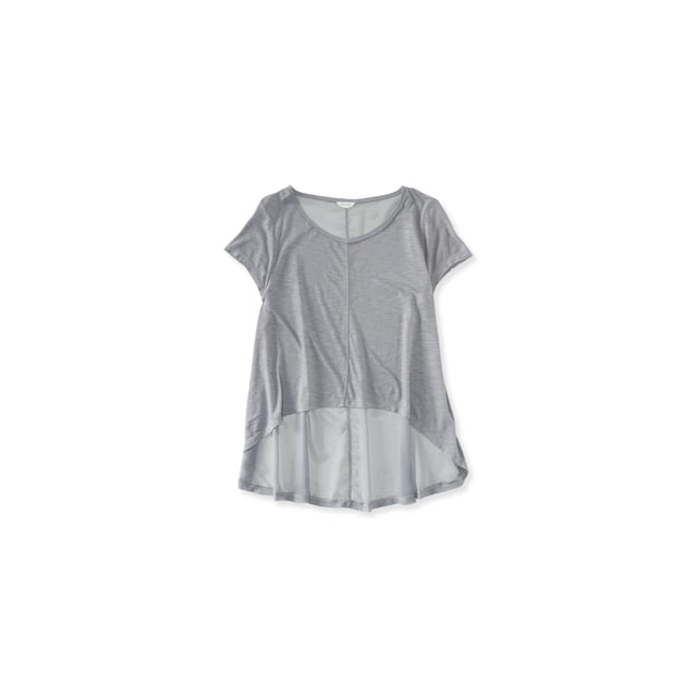 Aeropostale Sheer Tux Hem Camiseta básica para mujer, gris, extragrande