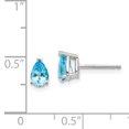 thumbnail image 3 of 14K White Gold 6x4mm Pear Blue Topaz Stud Earrings, 3 of 7