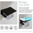 thumbnail image 5 of Soporte de papel higiénico con estante moderno soporte para papel de cocina de acero inoxidable 304 negro mate y almacenamiento para teléfono móvil montado en la pared, 5 of 5