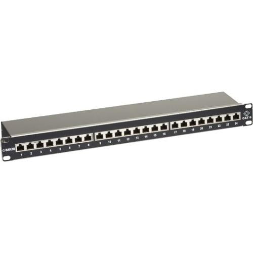 Black Box CAT6 Shielded Patch Panel, 24-Port, 1U