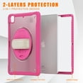 thumbnail image 4 of for iPad Pro 11 2022/2021/2020/2018 Rugged Case, 360 Rotating Hand Strap Stand/Pencil Holder/Adjustable Crossbody Strap, [2 In 1] Protective for iPad Air 4/Air 5, Rose, 4 of 20