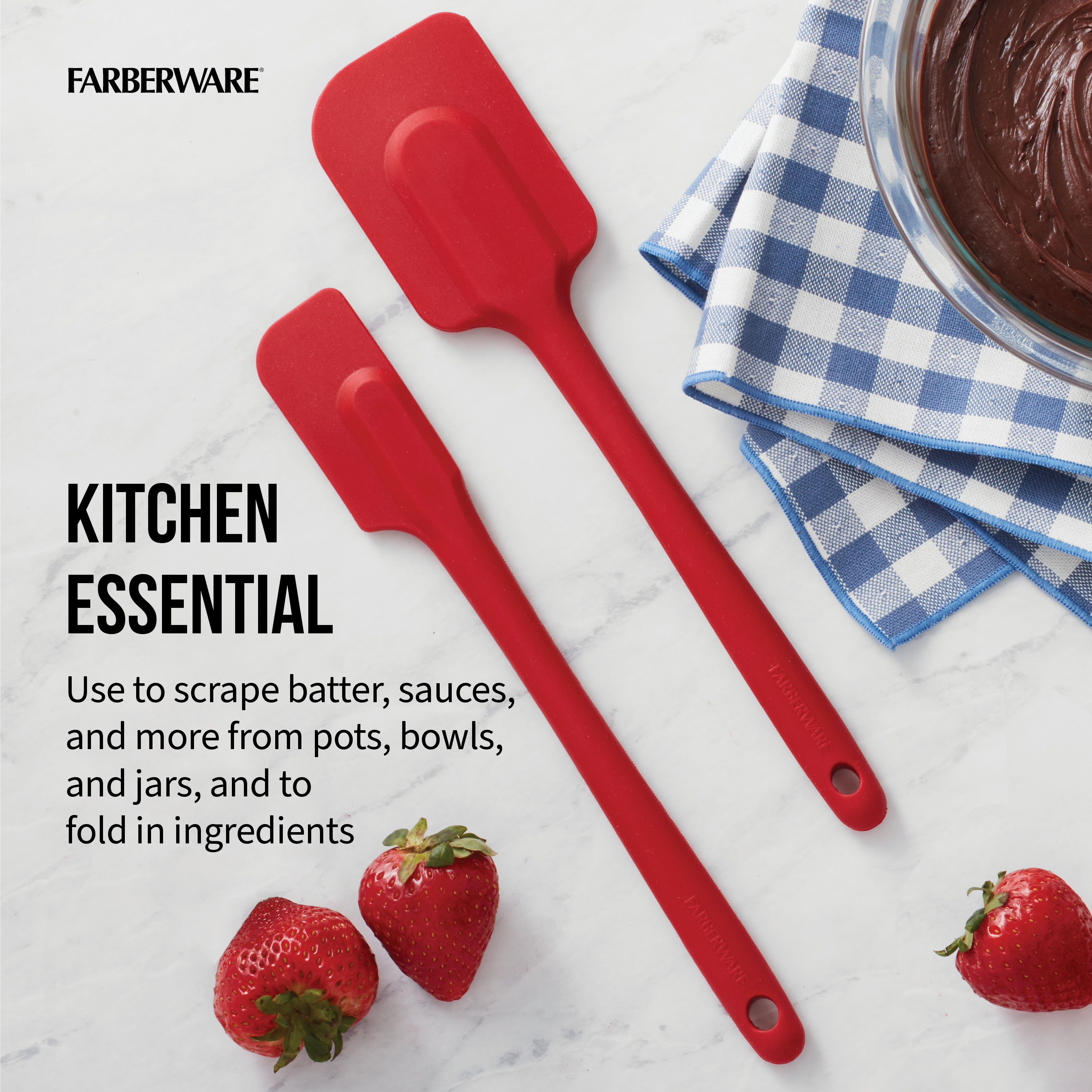 Farberware Professional Silicone Solid Red Spatula Set of 2 - image 3 of 10