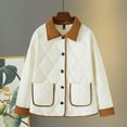thumbnail image 2 of Jackets For Women Sevevn Women Warm Quilted Jackets Long Sleeve Lapel Button Puffer Jacket Coats With Pockets, 2 of 8