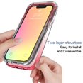 thumbnail image 4 of Mantto iPhone 13 Mini Case, 360 Full Body Cover Clear Bumper Protection Case - Shock Proof edges Slim Hybrid Back Silicone Rubber TPU Bumper Gradient Phone Case for iPhone 13 Mini - Red, 4 of 6