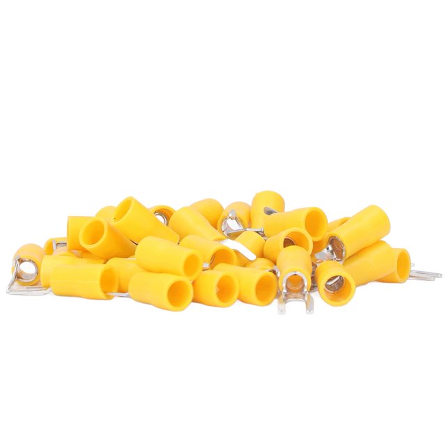 Connecteur de Fil de Type U, 12-10AWG 50Pcs Bornes de Fourche SV5.5-4 Assortiment pour les Projets Électriques