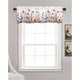 thumbnail image 3 of Faux Linen Valances for Windows Colorful Poppy Watercolor Floral Curtains Valance Light Filtering Rod Pocket Small Window Treatment for Kitchen Living Room Bedroom 42x18In, 3 of 6