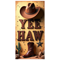LUUFILx Western Cowboy Hat Boot YEE HAW Banner Backdrop Decorations Rustic Background Wild West Birthday Party Supplies Photography Props Event Decor