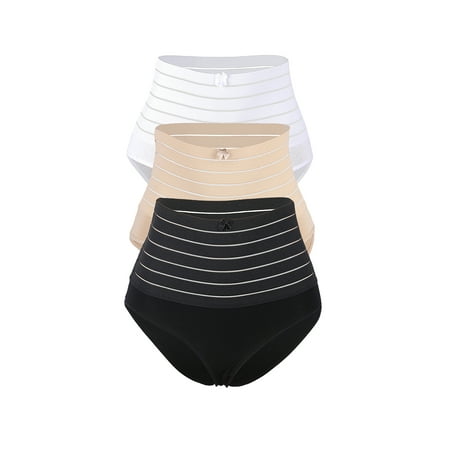 

ohyeahlady Tummy Control Underwear for Women Postpartum High Waist Shapewear Panty Girdle Cotton Shaping Thong L 3 Pack