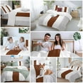 thumbnail image 5 of Boho Brown Bedding Duvet Cover Set Twin Size 4 Pieces Striped Tribal Farmhouse Style Bedding Set with Zipper Closure, 1 Comforter Cover 68x86 Inches 1 Flat Sheet & 2 Pillow Cases, 5 of 7