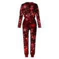 thumbnail image 5 of asdoklhq Cotton Pajamas for Women Set Women's Fashionable Christmas Loose Printed Long Sleeved Round Neck Drawstring Casual Set Multicolor L, 5 of 5