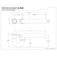thumbnail image 2 of Kingston Brass CC1127 1-1/2" P-Trap without Flange, 13-1/16" Length, 18 Gauge, Brushed Brass, 2 of 4