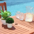 thumbnail image 3 of Vifah V189 Outdoor Wood Rectangular Table with Curvy Legs, Natural Wood Finish, 59 by 36 by 29-Inch, 3 of 5