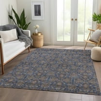 Addison Rugs Chantille Indoor/Outdoor Transitional Floral Navy Washable Rectangle Rug, 2'6" x 3'10"