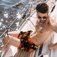thumbnail image 2 of luoweisi Men's Beach Shorts Quick Dry Swim Trunks with Mesh Lining Thanksgiving Pumpkin L, 2 of 5