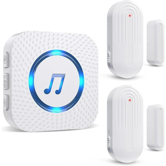 MY Wireless Door Chime Sensor, When Door Opens, Entry Alarm for Business/Home/Kids, 5 Adjustable Volume Ringer Alert 2 Sensors   1 Receivers, 500 FT Range,26 Chimes
