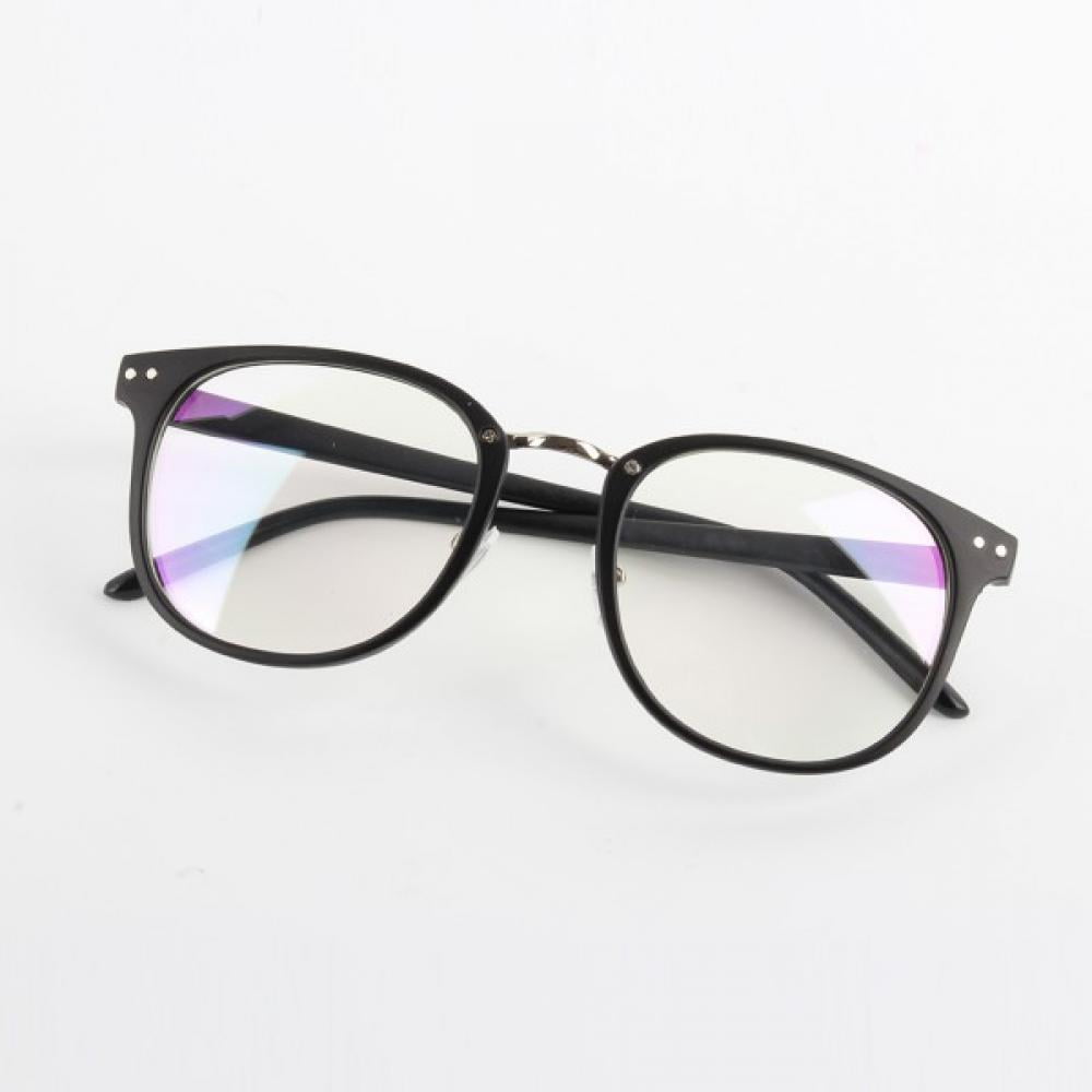 Blue Light Blocking Glasses Vintage Round Frame Eyeglasses for Women Men UV400 Lens Eyewear - Black