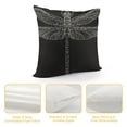 thumbnail image 4 of Wuche  Dragonfly 18x18 Inch Pillow Case Black White Insect Dragonflies Wings Nature Throw Pillow Cover Decorative Square Cushion  Canvas for Women Men Sofa Bed Multiple specifications, 4 of 5