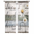 thumbnail image 3 of White Green Blue Sheer Curtains 96 Inches Long 2 Panels Set, Window Sheer Curtains for Living Room/Bedroom, Vintage Wooden Rustic White Daisy Floral Light Filtering Rod Pocket Curtain 52'' x 96'' x 2, 3 of 7