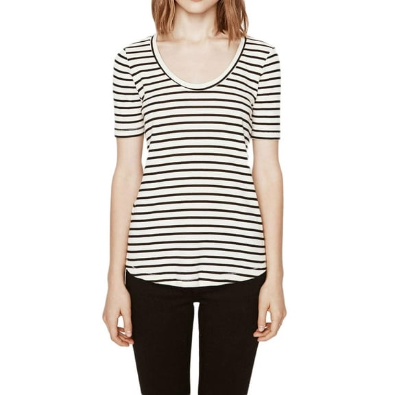 Rebecca Minkoff Women's Willem Striped Top X-Small Black & White