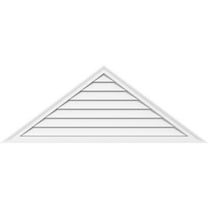 60"W x 20"H Triangle Surface Mount PVC Gable Vent 8/12 Pitch: Functional, w/ 2"W x 1-1/2"P Brickmould Frame