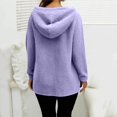 thumbnail image 3 of WTOBBY Women's Oversized Zip Up Hoodie with Fleece Lining, Long Sleeve Pullover Sweatshirt for Fall, Casual and Comfortable Jacket Style,Purple S, 3 of 6