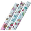 Hyjoy Cute Unicorn Llamas Wrapping Paper for All Gift Wrap Occasions 3 Sheets-23 inch X 58 inch Per Sheet