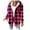 Hot Pink-H, variant on Womens Jacket Plaid Red Printe Long Sleeved Hooded Casual Coat Outwear 3XL