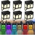 thumbnail image 1 of Luces solares para jardín al aire libre, luces decorativas impermeables con energía solar para terraza, valla, patio, escaleras, paisaje, patio y entrada (blanco cálido/cambio de color, 6 unidades) TUNC Sencillez, 1 of 5
