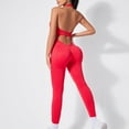thumbnail image 2 of Riecok Backless Bodysuits for Women Stretchy Sleeveless Jumpsuits Solid Butt Liftings Workout Yoga Shapewear, 2 of 6