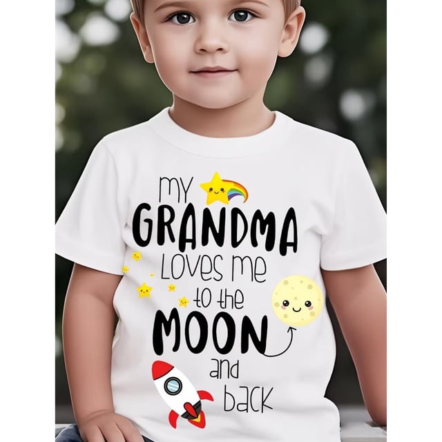 T-Shirt de Famille Assorti pour Garçons avec Imprimé Lettre, avec un Design Graphique Unique et Mignon à Col Rond