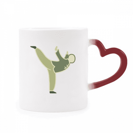 

Kungfu China Pattern Heat Sensitive Mug Red Color Changing Stoneware Cup