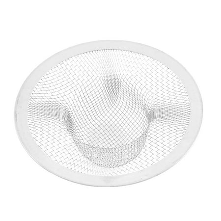 Square Catch Basin - Silver Tone Square Mesh Hole Sink Basin Drainer Filter 3.5 Inch Dia